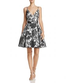 Aqua Jacquard Fit-and-Flare Dress x at Bloomingdales